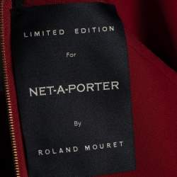 Pre Owned Roland Mouret Red Cady Belted Dress L