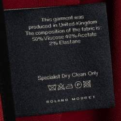 Pre Owned Roland Mouret Red Cady Belted Dress L