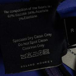 Pre Owned Roland Mouret Blue Cady Sheath Dress L