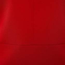 Pre Owned Roland Mouret Red/Blue Wool Colorblock Pattern Dress L