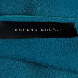 Roland Mouret Green Wool Asymmetric Draped Eugene Top L