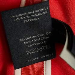 Pre Owned Roland Mouret Orange Cady Asymmetrical Neckline Dress L