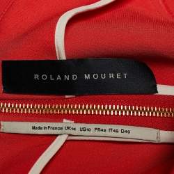 Pre Owned Roland Mouret Orange Cady Asymmetrical Neckline Dress L