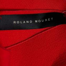 Roland Mouret Red Wool Asymmetric Draped Eugene Top M