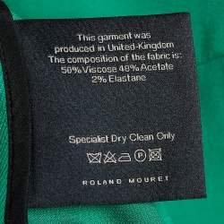 Pre Owned Roland Mouret for Selfridges Limited Edition Green Crepe Cocktail Dress M