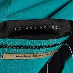 Pre Owned Roland Mouret Blue Crepe Zip Closure Dress L