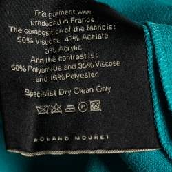 Pre Owned Roland Mouret Blue Crepe Zip Closure Dress L