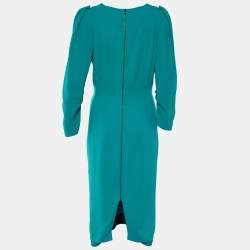 Pre Owned Roland Mouret Blue Crepe Zip Closure Dress L