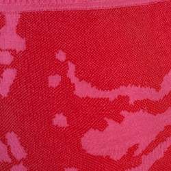 Pre Owned Roland Mouret Pink Cotton Knit Midi Skirt M