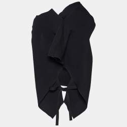 Pre Owned Roland Mouret Black Wool Asymmetric Draped Eugene Top L