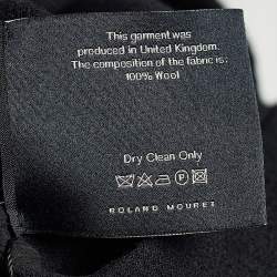 Pre Owned Roland Mouret Black Wool Asymmetric Draped Eugene Top L