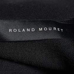 Pre Owned Roland Mouret Black Wool Asymmetric Draped Eugene Top L