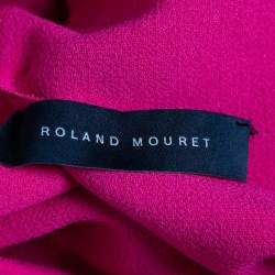 Pre Owned Roland Mouret Pink Wool Crepe Sleeveless Asymmetric Top M