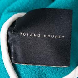 Roland Mouret Turquoise Blue Wool Zip Front Cropped Jacket M