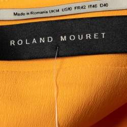 Pre Owned Roland Mouret Yellow Crepe Asymmetric Neck Top L