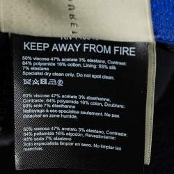 Pre Owned Roland Mouret Black & Blue Puckered Detail Hutton Bodycon Dress M