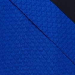 Pre Owned Roland Mouret Black & Blue Puckered Detail Hutton Bodycon Dress M