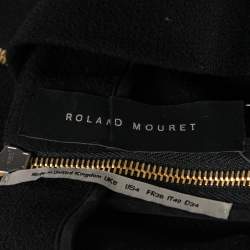Pre Owned Roland Mouret Black Wool Peplum Hem Detail Midi Dress S