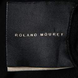 Pre Owned Roland Mouret Black Wool Peplum Hem Detail Midi Dress S