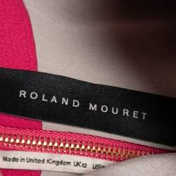 Pre Owned Roland Mouret Cherry Pink Crepe Asymmetrical Strapless Dress M