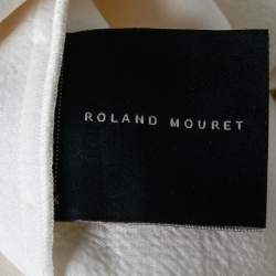 Pre Owned Roland Mouret Off White Wool Lyford One-Shoulder Midi Dress L