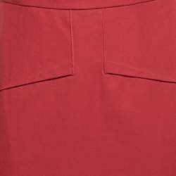 Pre Owned Roland Mouret Red Cotton Folded Shoulder Myrtha Sheath Dress L