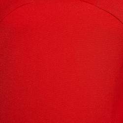 Pre Owned Roland Mouret Red Crepe Cap Sleeve Sheath Dress L