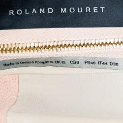 Pre Owned Roland Mouret Pale Peach Wool Crepe Cutout Detail Sheath Dress M