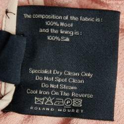 Pre Owned Roland Mouret Pale Peach Wool Crepe Cutout Detail Sheath Dress M