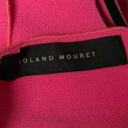 Pre Owned Roland Mouret Pink Crepe Asymmetrical Skirt Suit L 