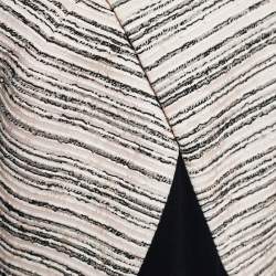 Pre Owned Roland Mouret Black Tweed & Crepe Sleeveless Dress M