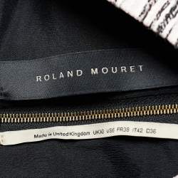 Pre Owned Roland Mouret Black Tweed & Crepe Sleeveless Dress M