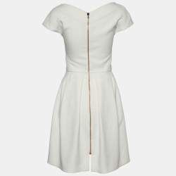 Pre Owned Roland Mouret White Crepe Mini Dress S