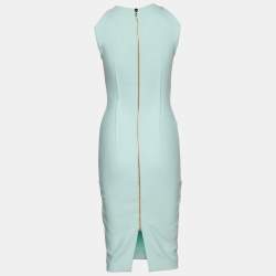 Pre Owned Roland Mouret Mint Green Crepe Sleeveless Sheath Dress S