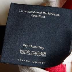 Pre Owned Roland Mouret Pink & Cream Wool Crepe Draped Eugene Top M