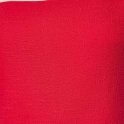 Pre Owned Roland Mouret Pink & Cream Wool Crepe Draped Eugene Top M