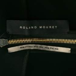Pre Owned Roland Mouret Black Crepe Asymmetric Neck Dress M