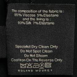 Pre Owned Roland Mouret Black Crepe Asymmetric Neck Dress M