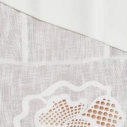 Pre Owned Roland Mouret White Cotton Cutwork Detail Sleeveless Midi Dress M