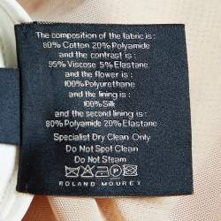 Pre Owned Roland Mouret White Cotton Cutwork Detail Sleeveless Midi Dress M