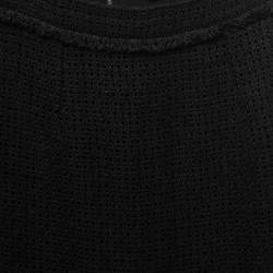 Roland Mouret Black Linen Mesh Midi Skirt S