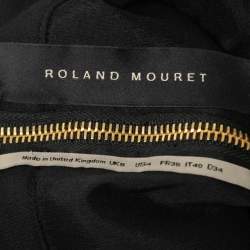 Pre Owned Roland Mouret Monochrome Tweed Midi Skirt S