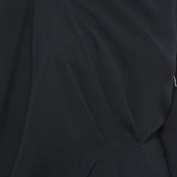 Pre Owned Roland Mouret Black Crepe Asymmetric Draped Jumpsuit M