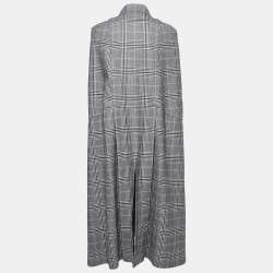 Roland Mouret Grey Checked Wool Merril Cape XS