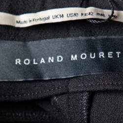 Pre Owned Roland Mouret Black Crepe Goswell Flare Pants L