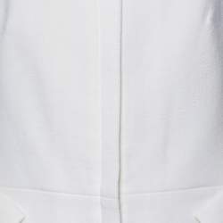 Roland Mouret White Crepe Zip Front Jacket M