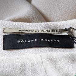 Roland Mouret White Crepe Zip Front Jacket M