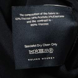 Pre Owned Roland Mouret Black Crepe Paneled Jumpsuit M