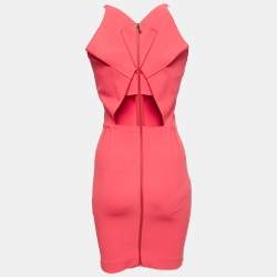 Pre Owned Roland Mouret Coral Crepe Cut-Out Sleeveless Sheath Dress S