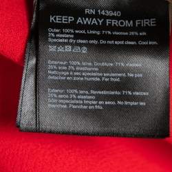 Pre Owned Roland Mouret Red Wool Frill Detail Long Dress M